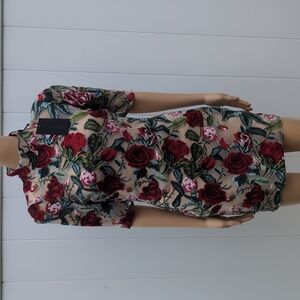 Novaluxe New Red Floral Dress Size XS